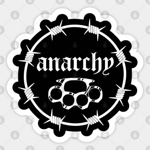 Anarchy Brass knuckles (white) Sticker by Smurnov